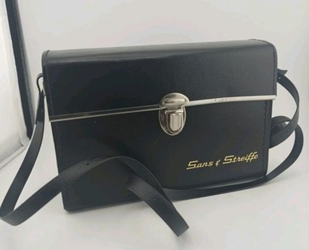 Vintage Sans & Streiffe Hard Clamshell Binocular Case Cobalt Blue Velvet Japan
